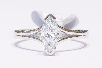 Platinum marquise diamond ring