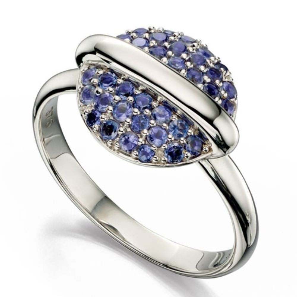 9ct white gold iolite ring