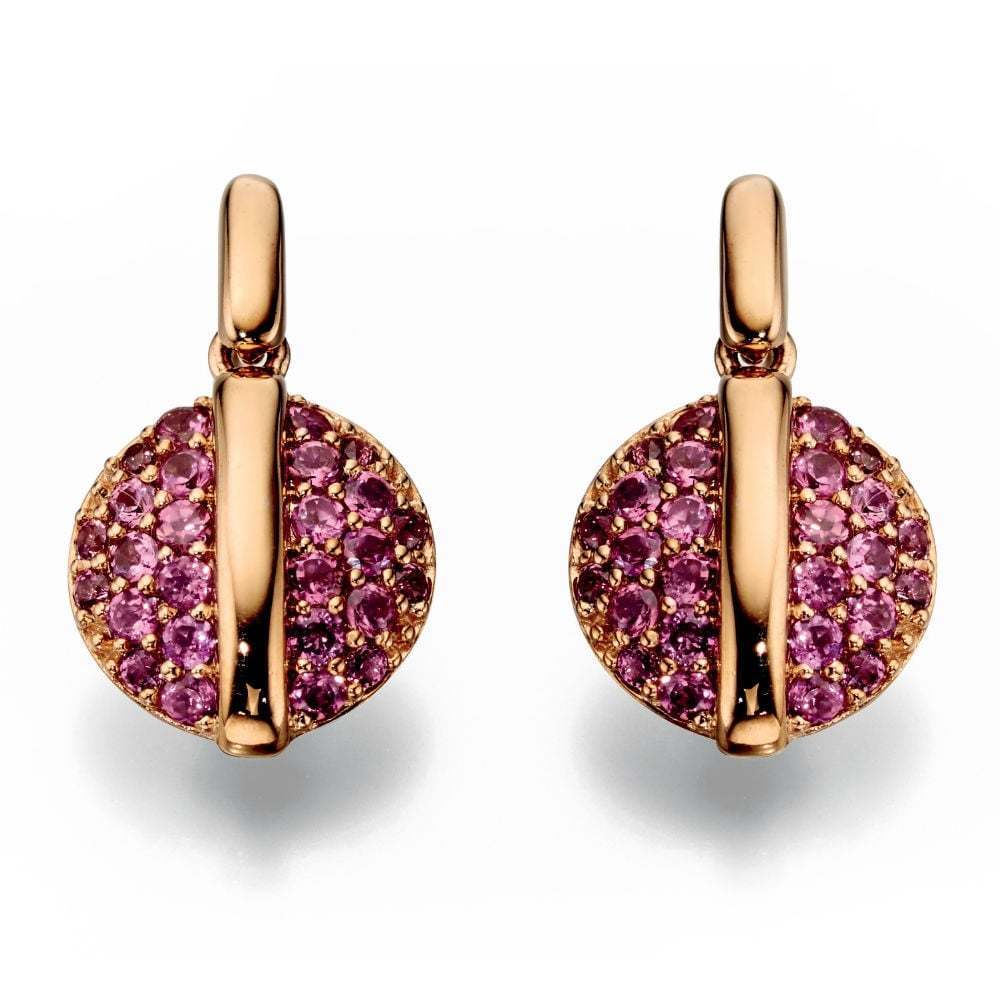 9ct rose gold rhodolite garnet earrings