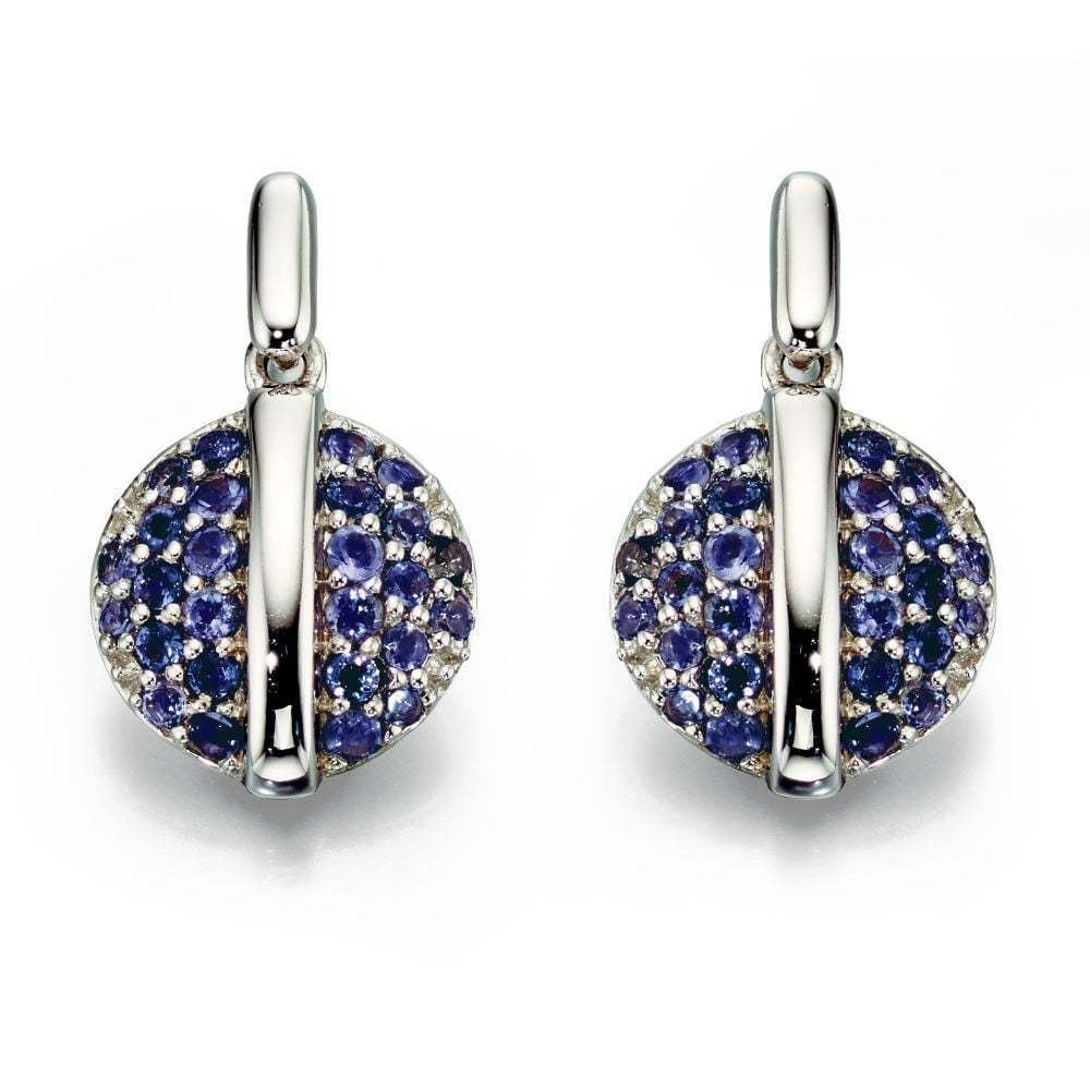 9ct white gold iolite earrings