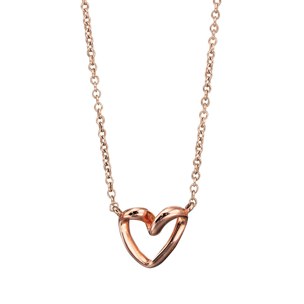 9ct rose gold heart necklet