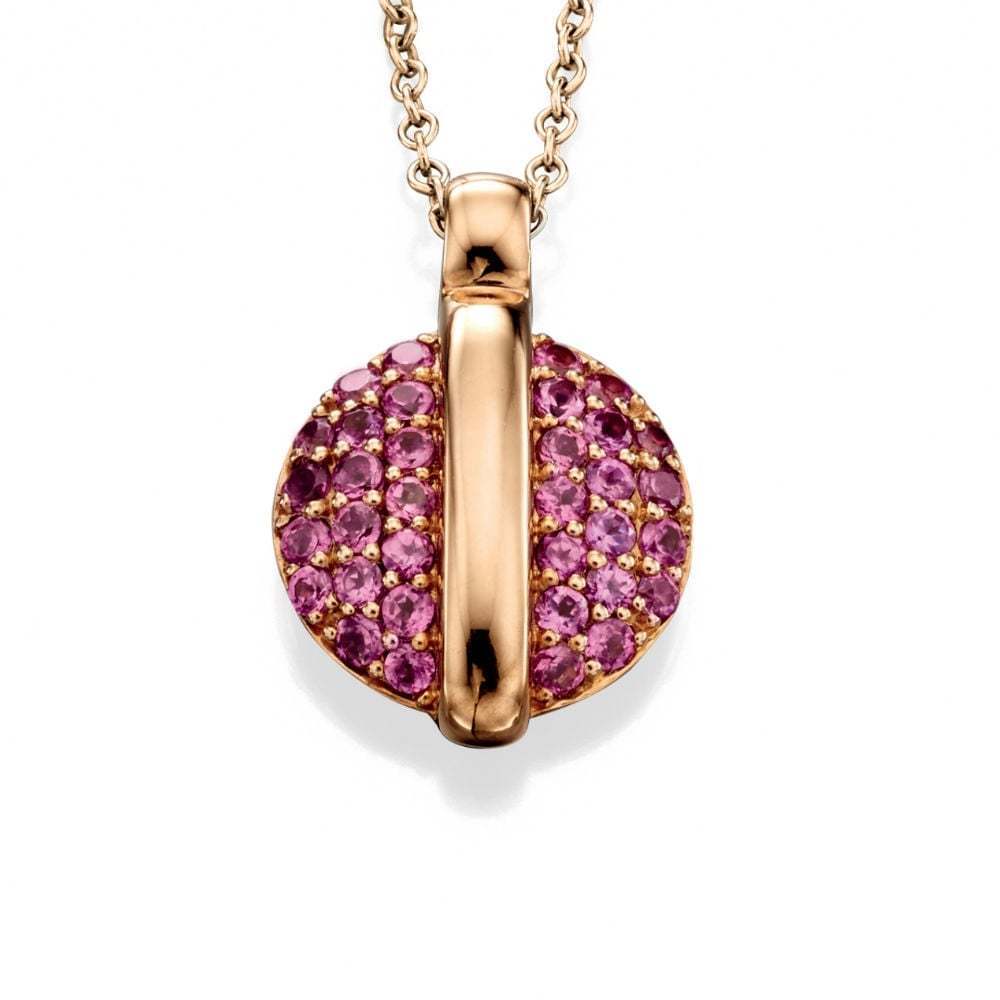 9ct rose gold rhodolite garnet pendant