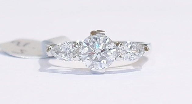 Platinum diamond three stone ring