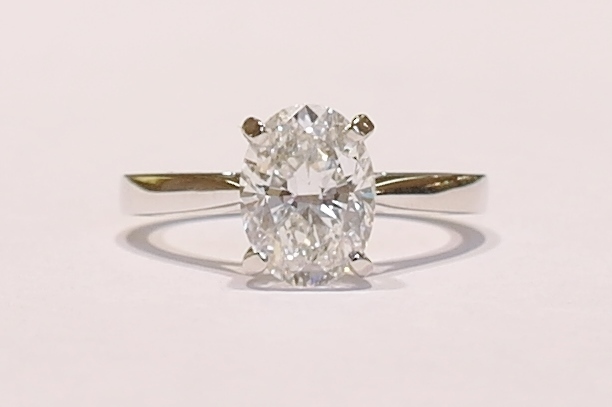 Platinum oval diamond solitaire