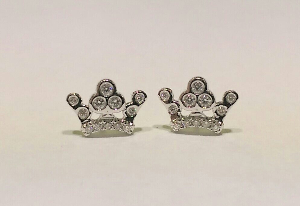 Diamond crown stud earrings