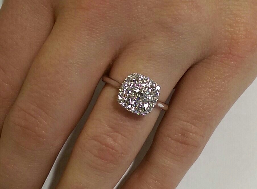 18ct white gold cluster ring