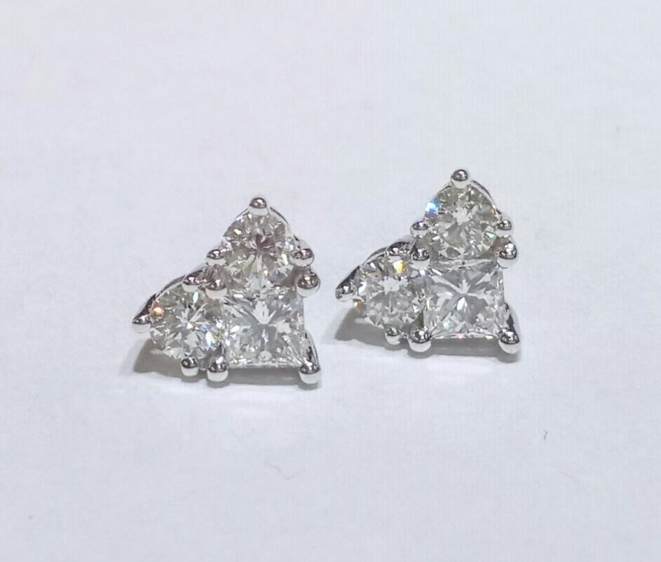 Heart shapd diamond earrings