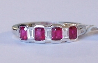 18ct white gold ruby and diamond ring