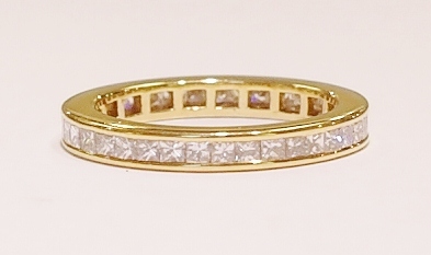 18ct yellow gold diamond full eternity ring