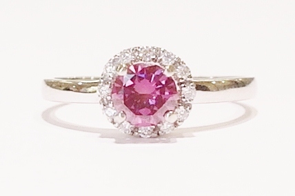 18ct white gold pink diamond ring