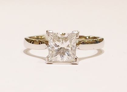 Platinum solitaire diamond ring