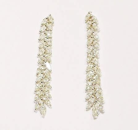 18ct white gold diamond drop earrings