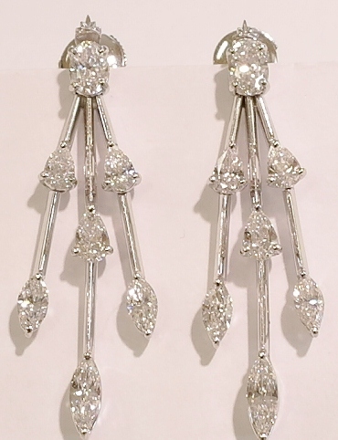 18ct white gold diamond drop earrings