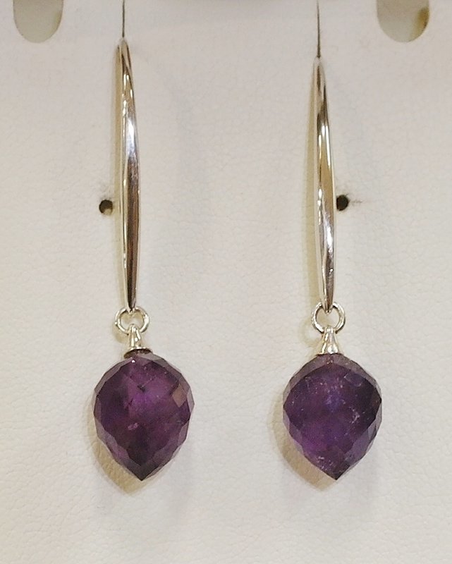 Kit Heath sterling silver and amethyst earrings