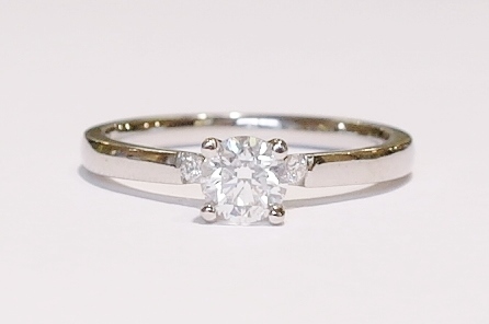 Platinum solitaire diamond ring