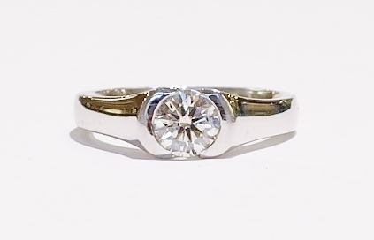 Platinum solitaire diamond ring