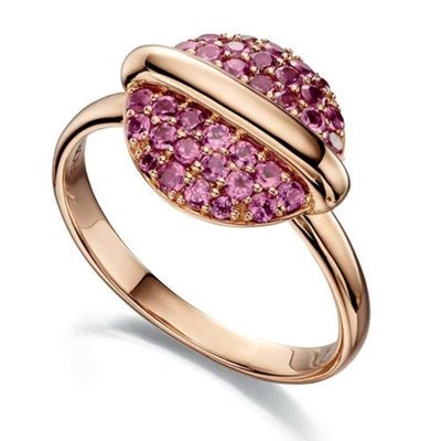 9ct rose gold rhodolite garnet ring