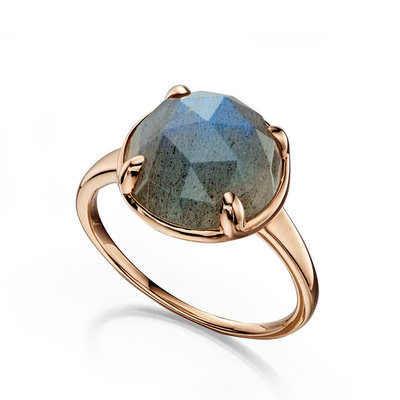 9ct rose gold labradorite ring