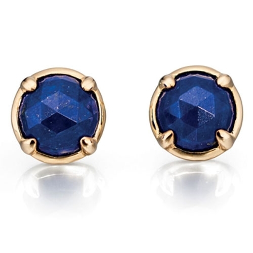 9ct yellow gold lapis lazuli earrings