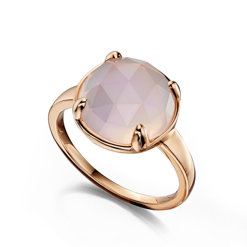 9ct rose gold rose quartz ring