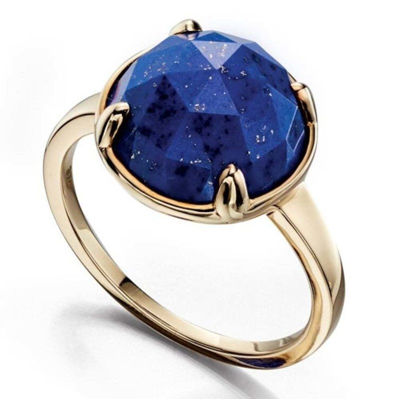 9ct yellow gold lapis lazuli ring