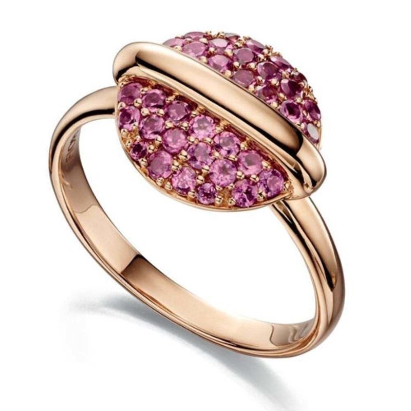 9ct rose gold rhodolite garnet ring
