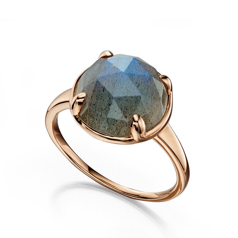 9ct rose gold labradorite ring