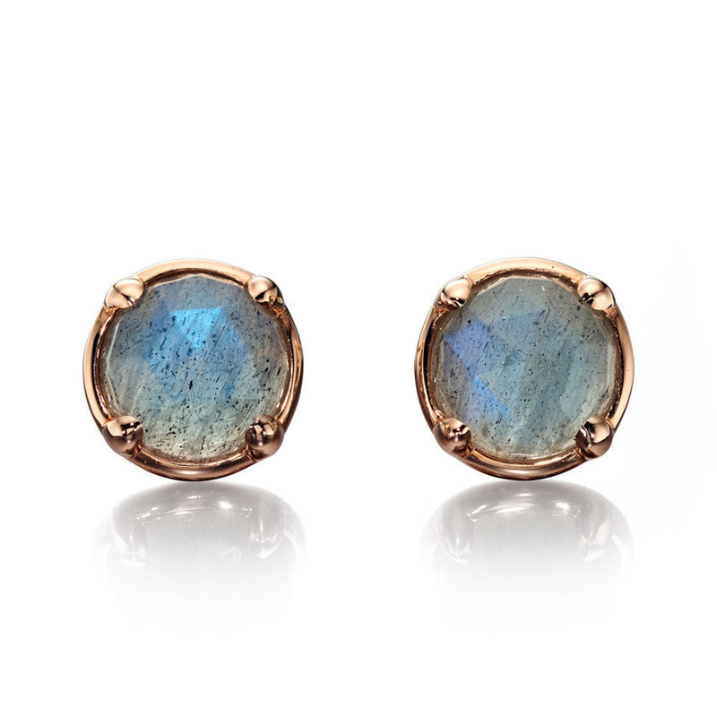 9ct rose gold labradorite earrings