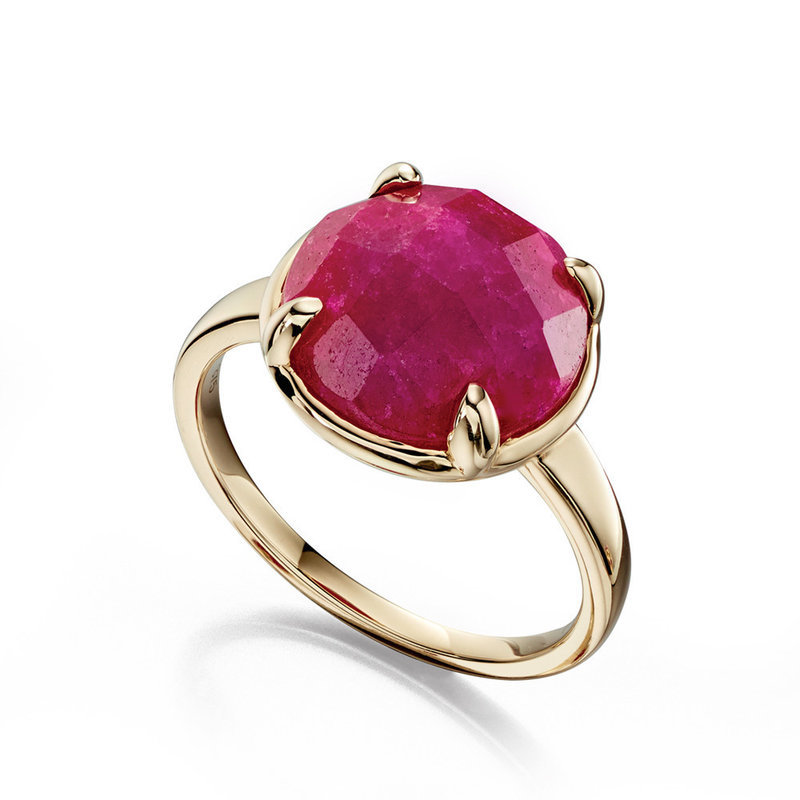 9ct yellow gold aventurine ring