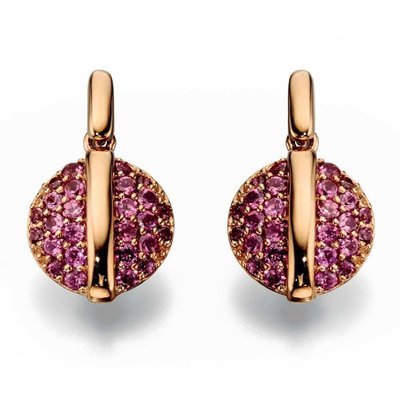 9ct rose gold rhodolite garnet earrings
