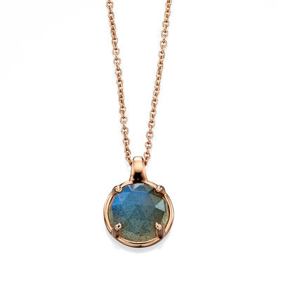 9ct rose gold labradorite pendant