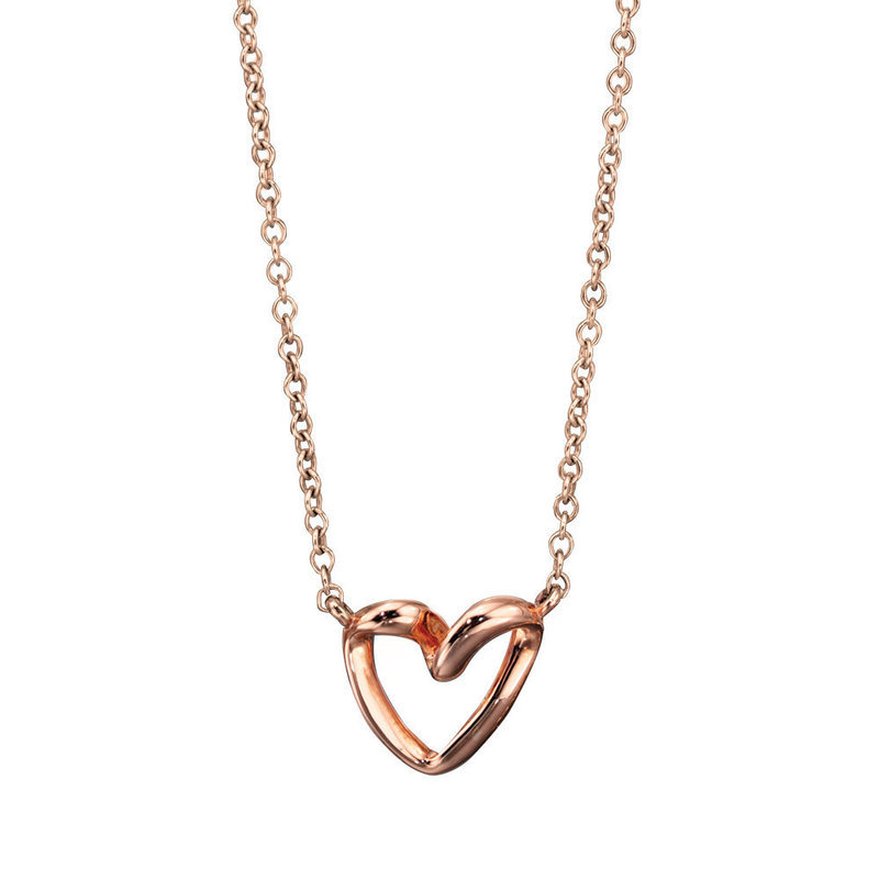 9ct rose gold heart necklet