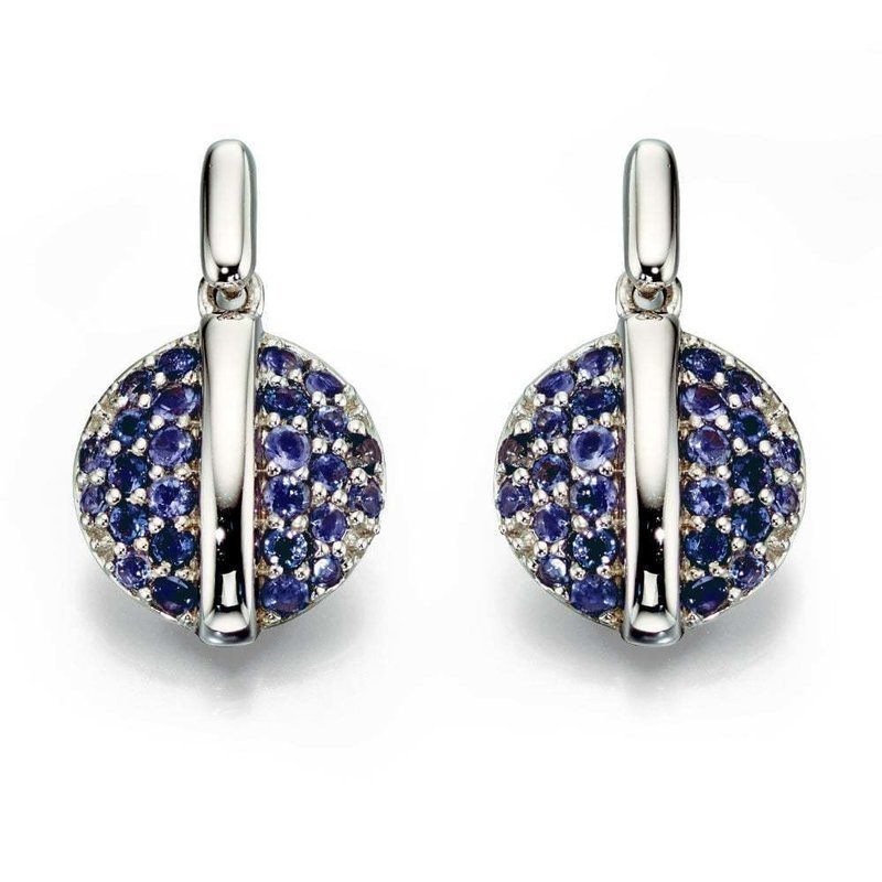 9ct white gold iolite earrings