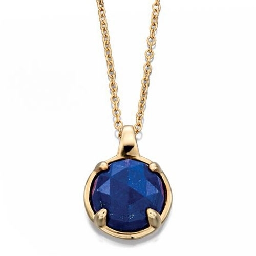 9ct yellow gold lapis lazuli pendant