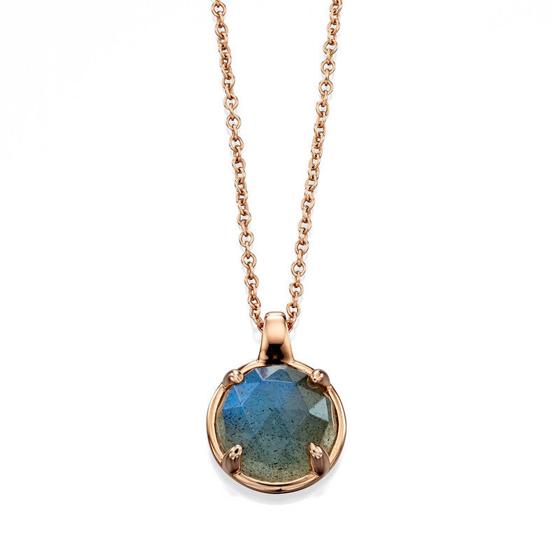 9ct rose gold labradorite pendant