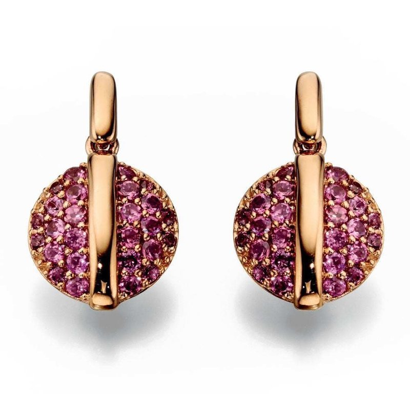 9ct rose gold rhodolite garnet earrings
