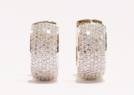 9ct diamond hoop earrings