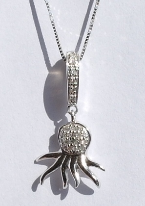 9ct white gold diamond charm/pendant