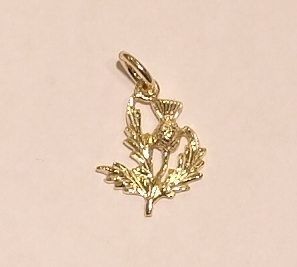 9ct yellow gold thistle charm