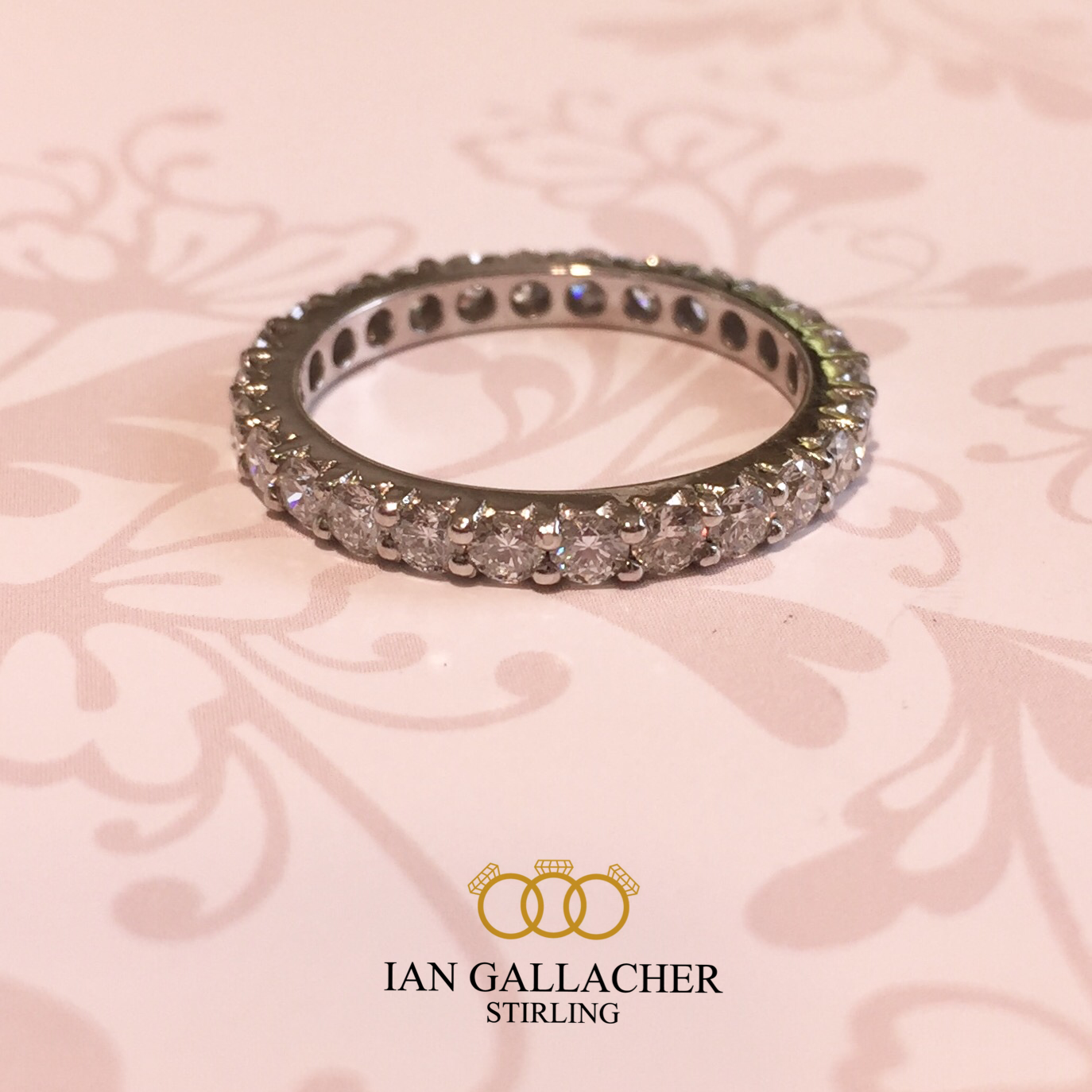 Platinum brilliant cut full eternity ring 1.51cts