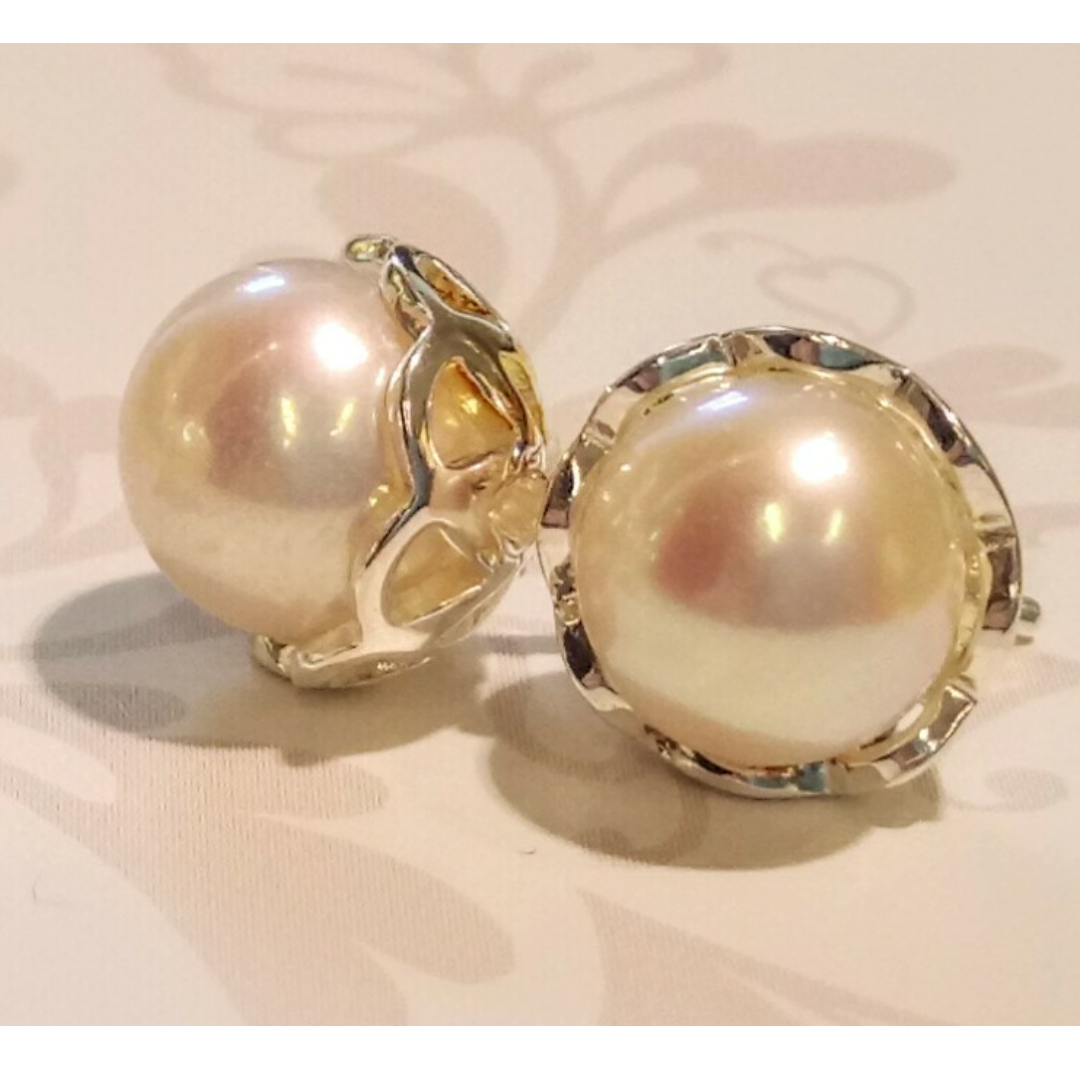 Kit Heath silver pearl earrings