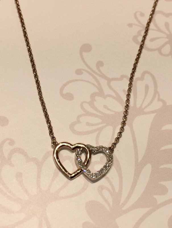 9ct yellow and white gold diamond pendant