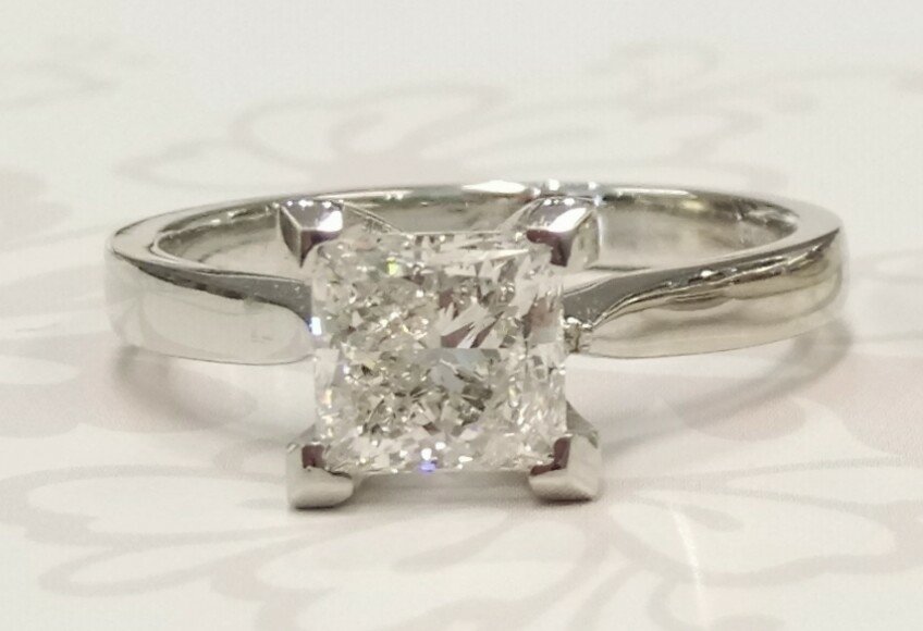 Platinum princess cut solitaire