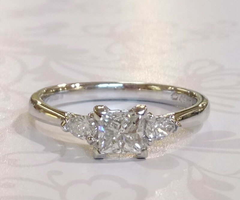Platinum 3 stone diamond ring