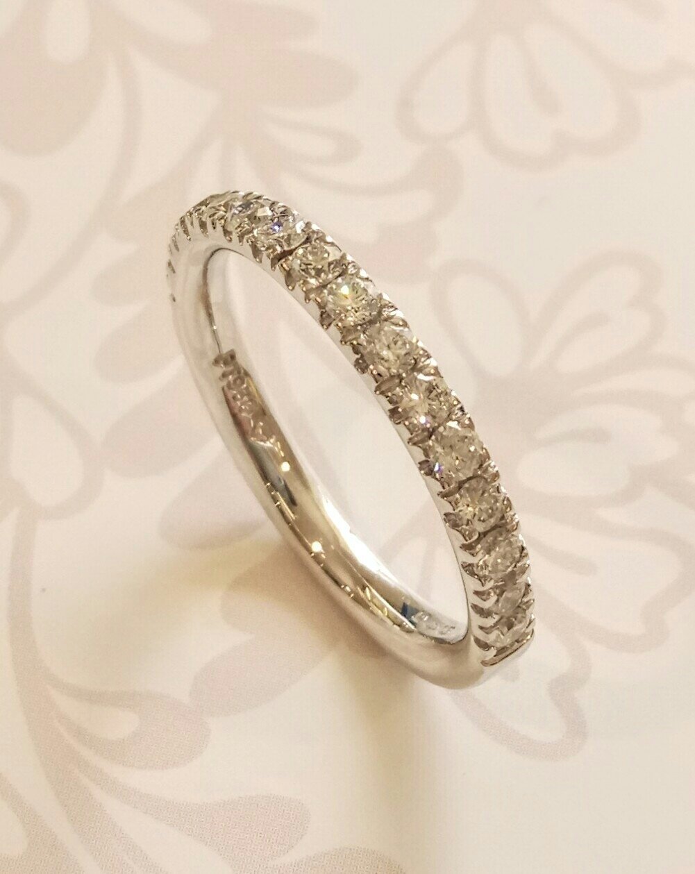 Platinum diamond set wedding ring