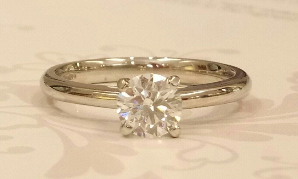 Platinum round diamond solitaire