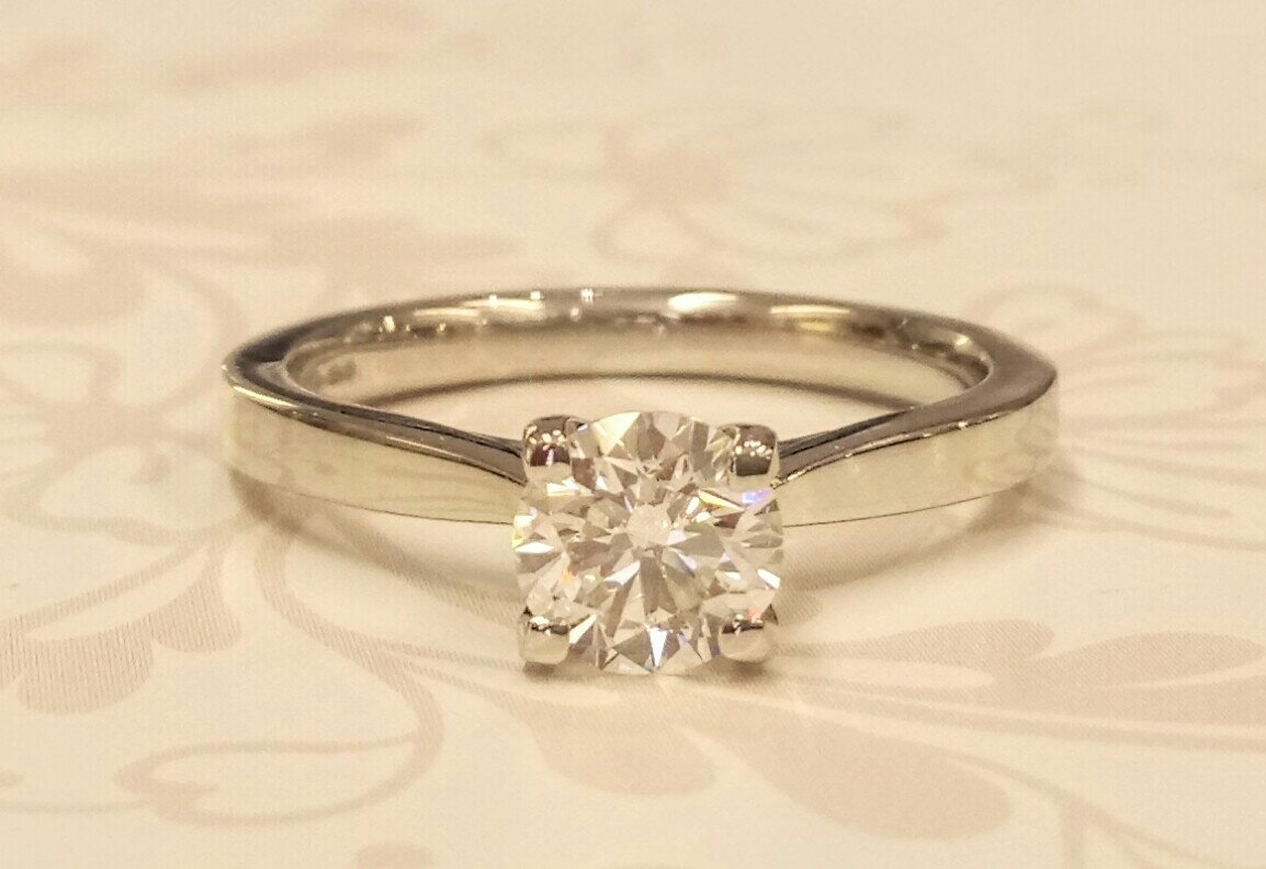 Round brilliant cut solitaire ring
