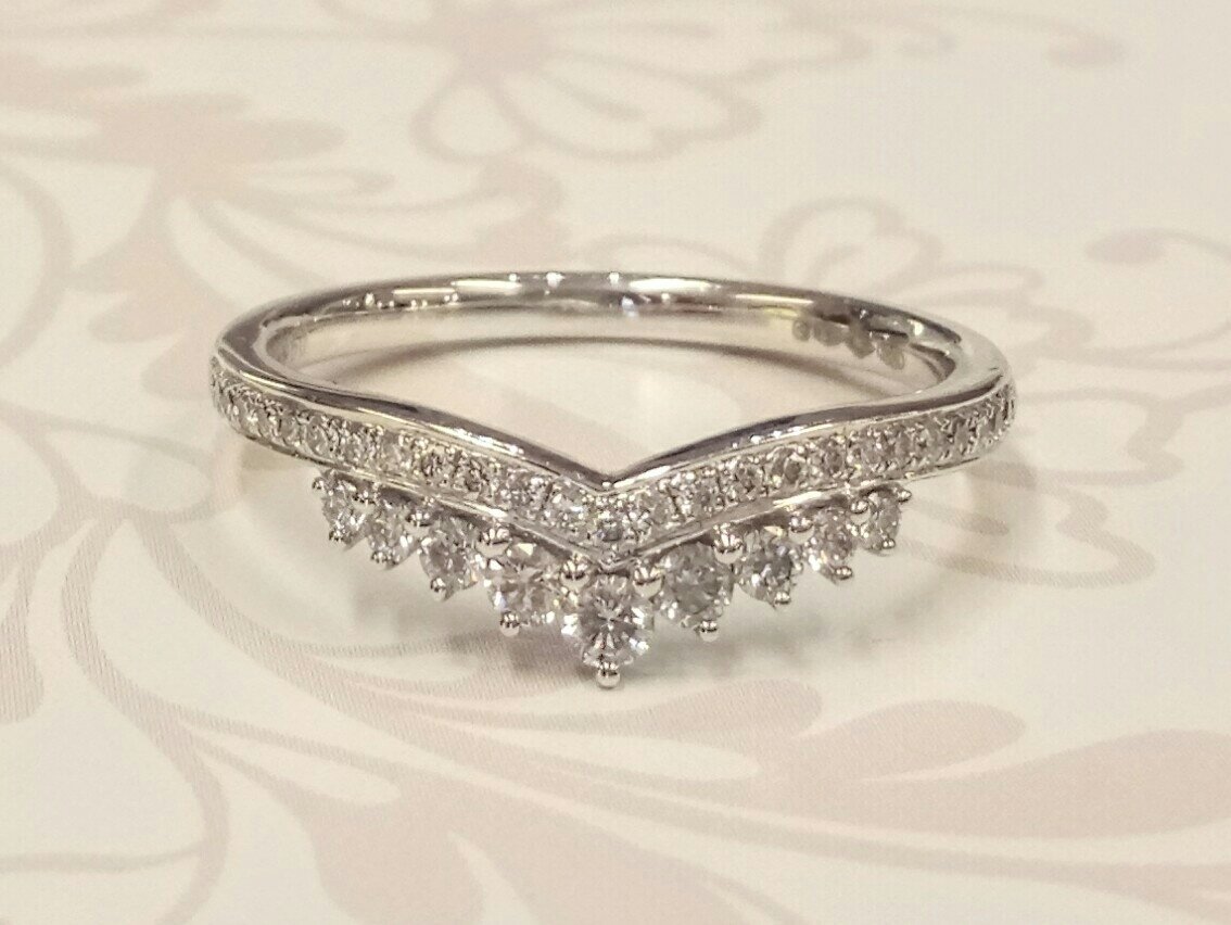 Platinum and diamond wedding ring