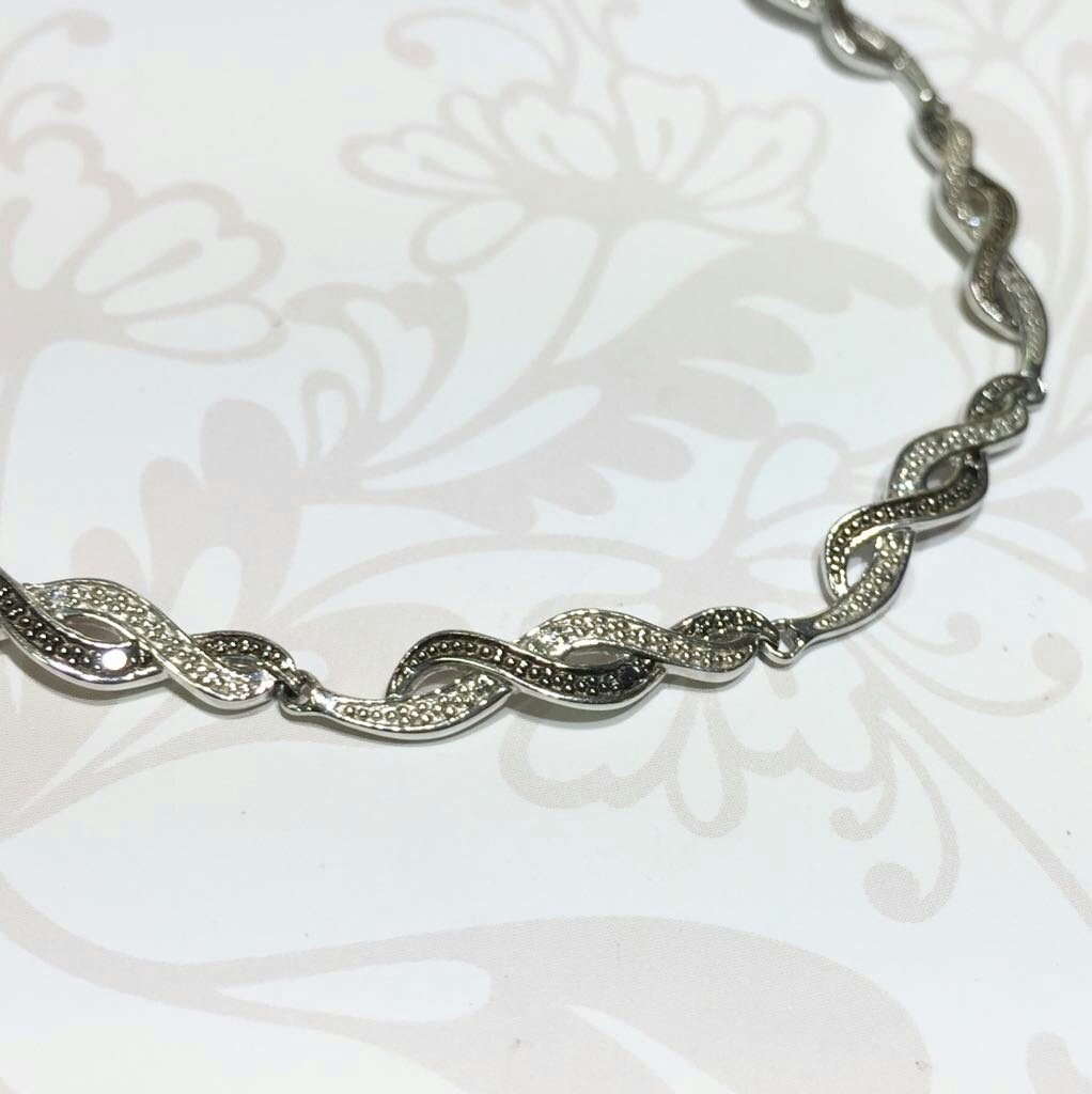 9ct white gold black and white diamond bracelet