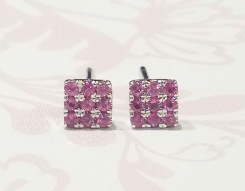 9ct white gold ruby stud earrings